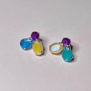 Tri-Crystal Elegance Earrings by Drip Creations